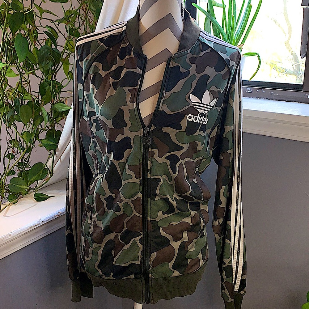 Adidas camouflage zip up sweatshirt